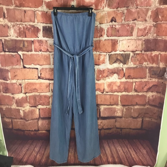 FOREVER 21 Strapless Chambray Jumpsuit - Picture 5 of 8